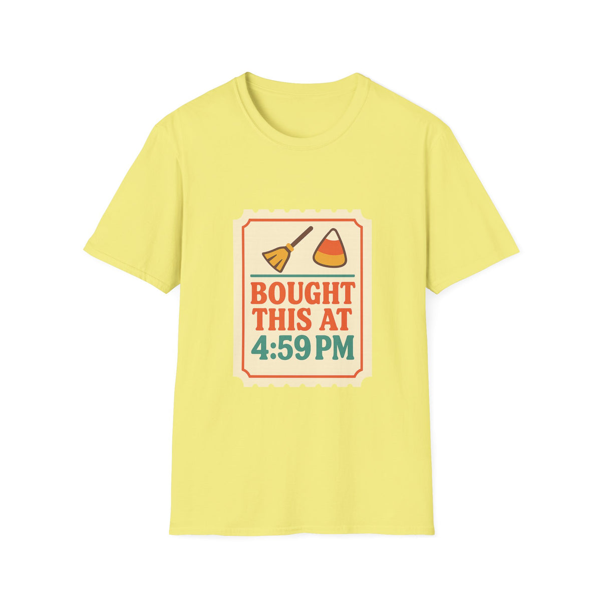 T-Shirt — "Bought This At 4:59 PM" Retro Grocery Sticker Design - Trending Now - October 2026