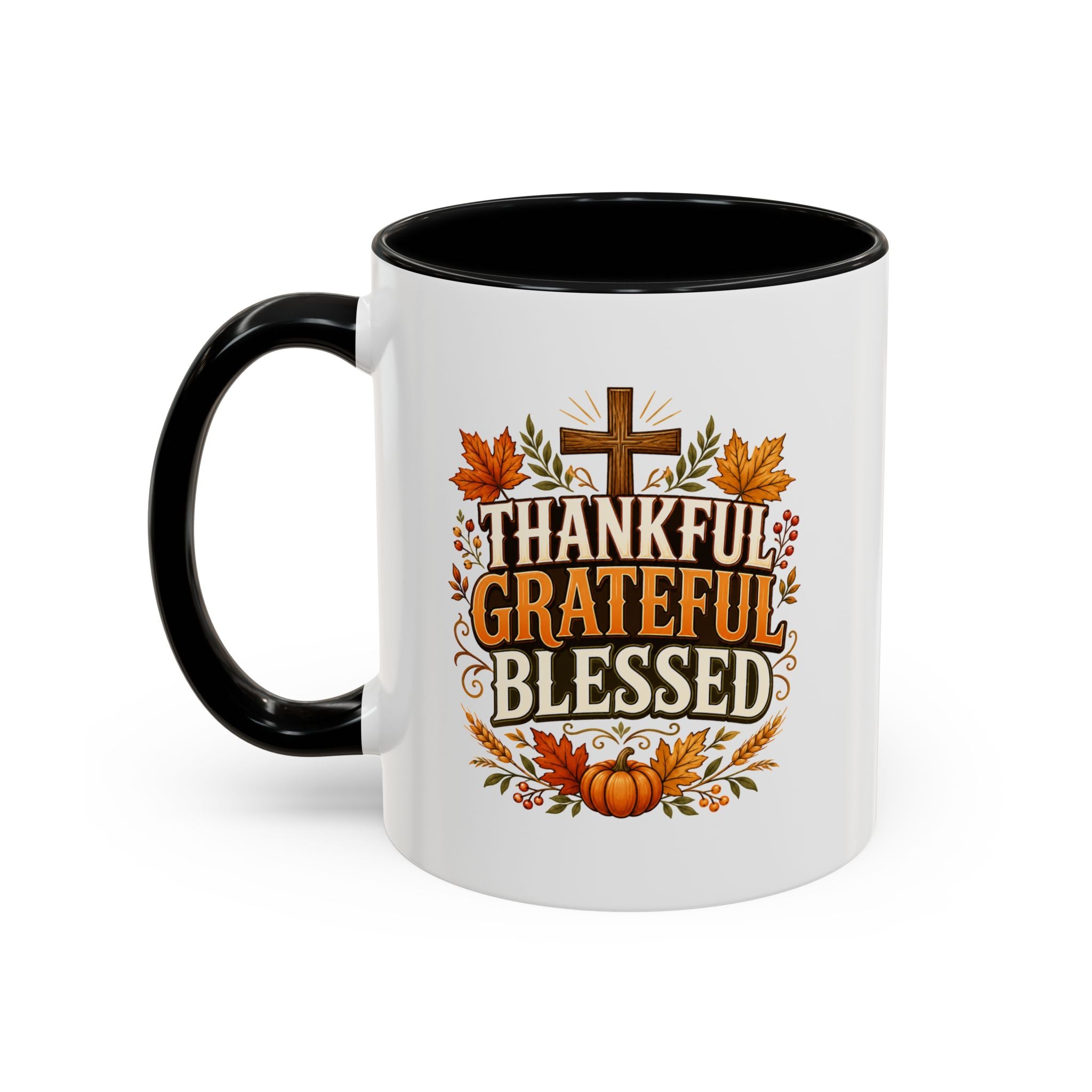 Thanksgiving Mug Thankful Grateful Blessed Coffee Mug