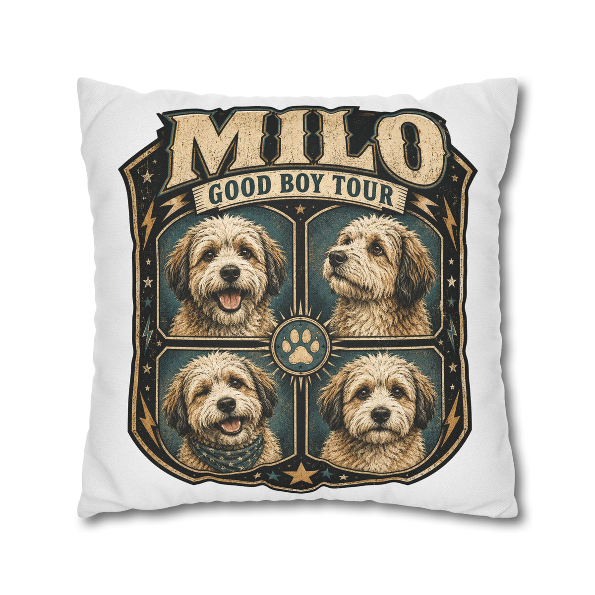 Milo "Good Boy Tour" Decorative Pillowcase Milo Bailey Dog Dad Mom