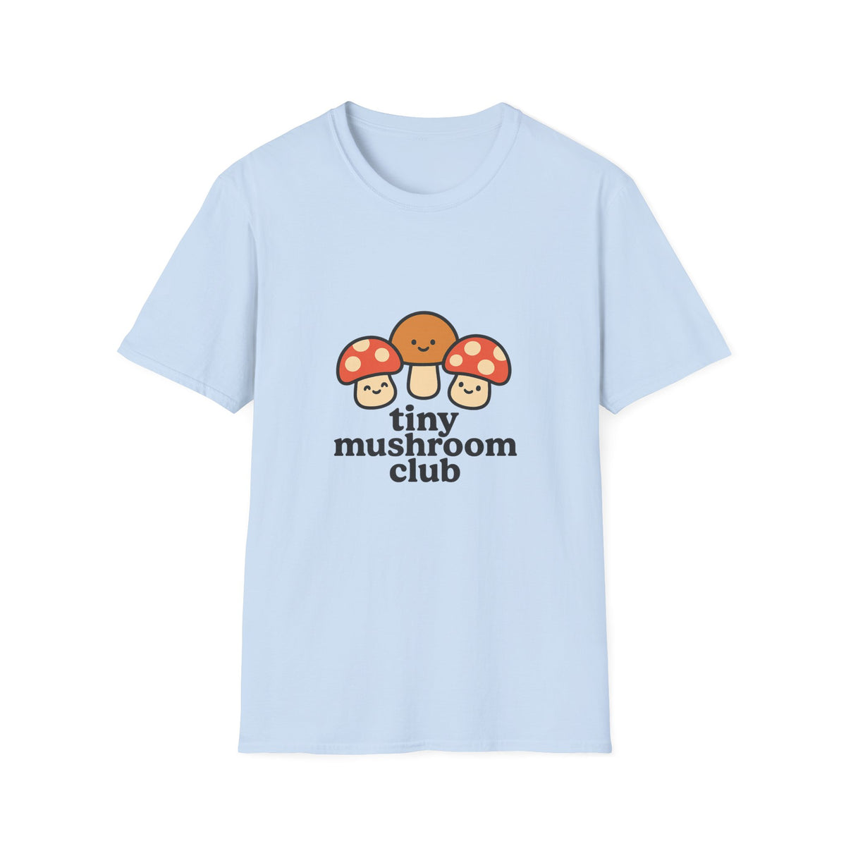 Cute Mushroom Trio T-Shirt — Smiling Toadstool Graphic Tee - Trending Now - August 2026
