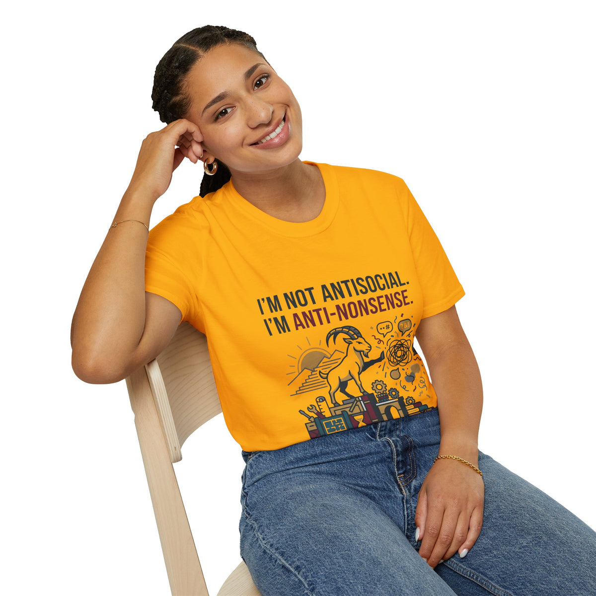 Capricorn T-Shirt — "I'm Not Antisocial, I'm Anti-Nonsense" Zodiac Tee