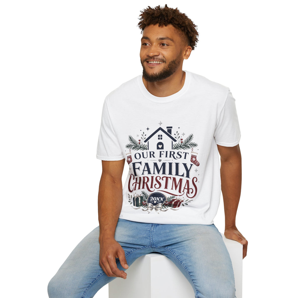 T-Shirt — Our First Family Christmas Personalized Tee