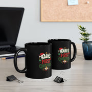 Baby's First Christmas Black Mug — Festive Holiday Coffee Cup