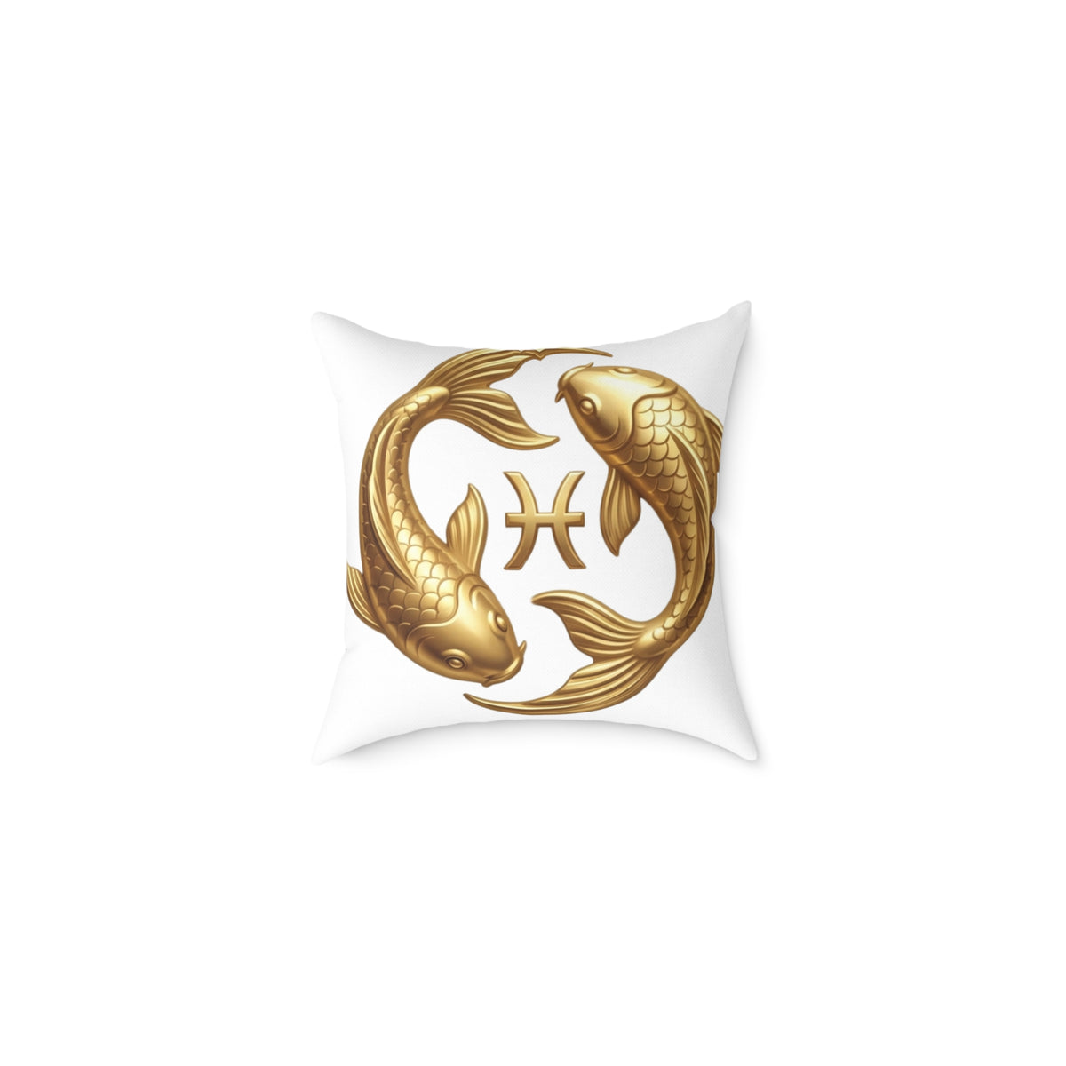 Zodiac Pisces Gold Pisces Astrological Square Poly Canvas Pillow