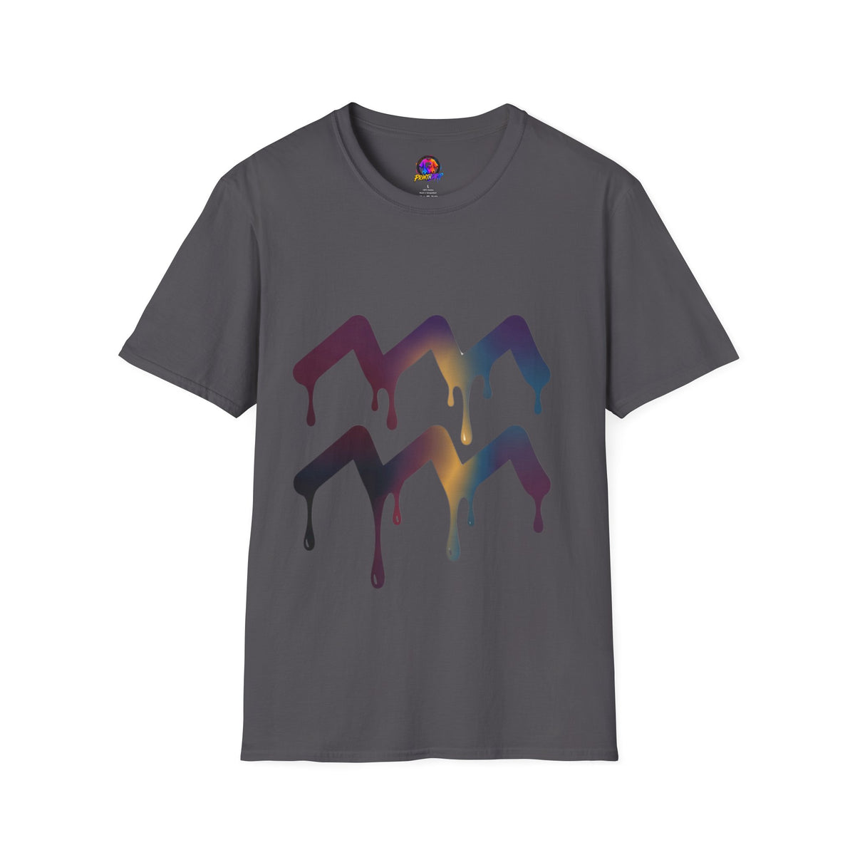 Aquarius Zodiac Dripping Chevron Graphic T-Shirt