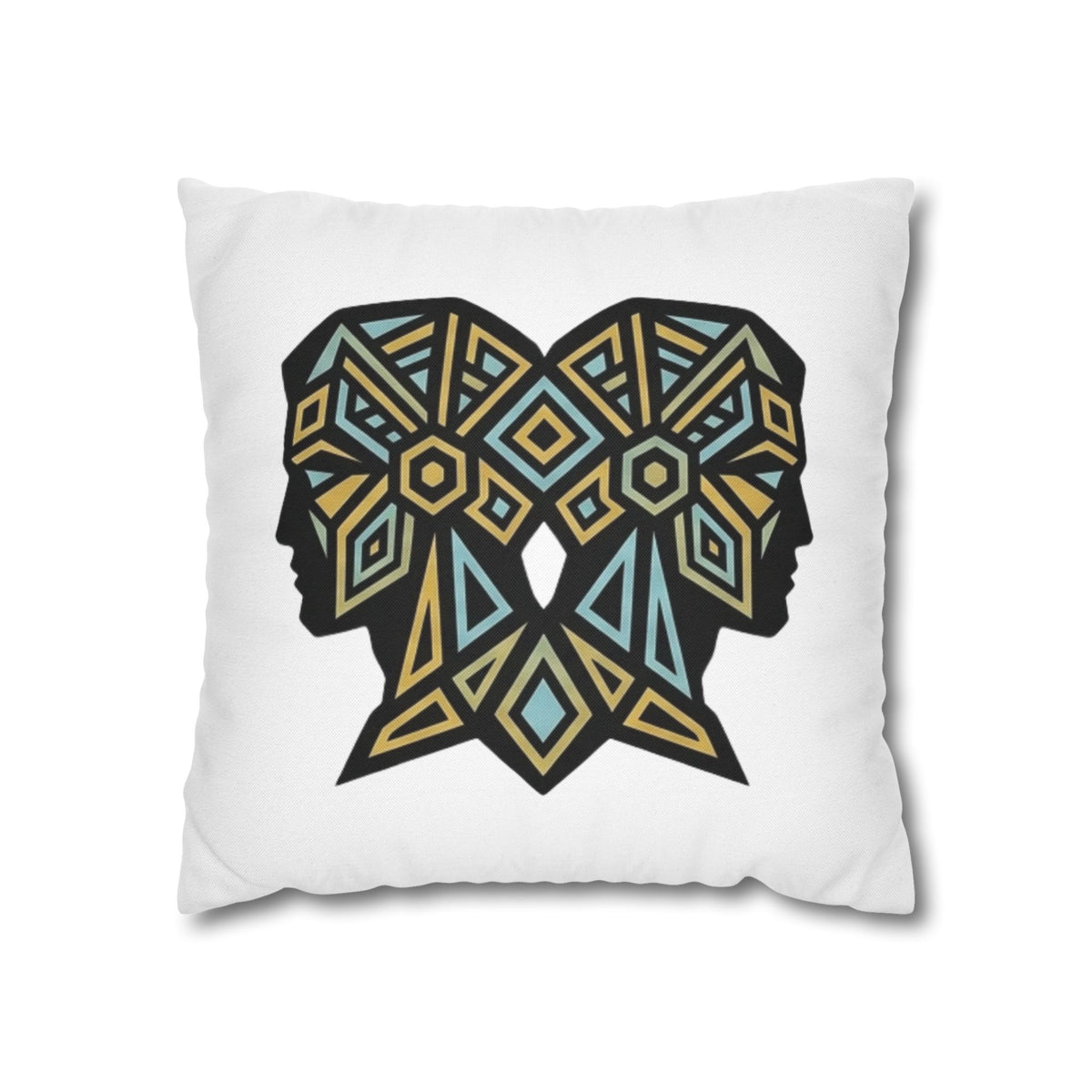 Gemini Geometric Twin Silhouette Decorative Pillowcase