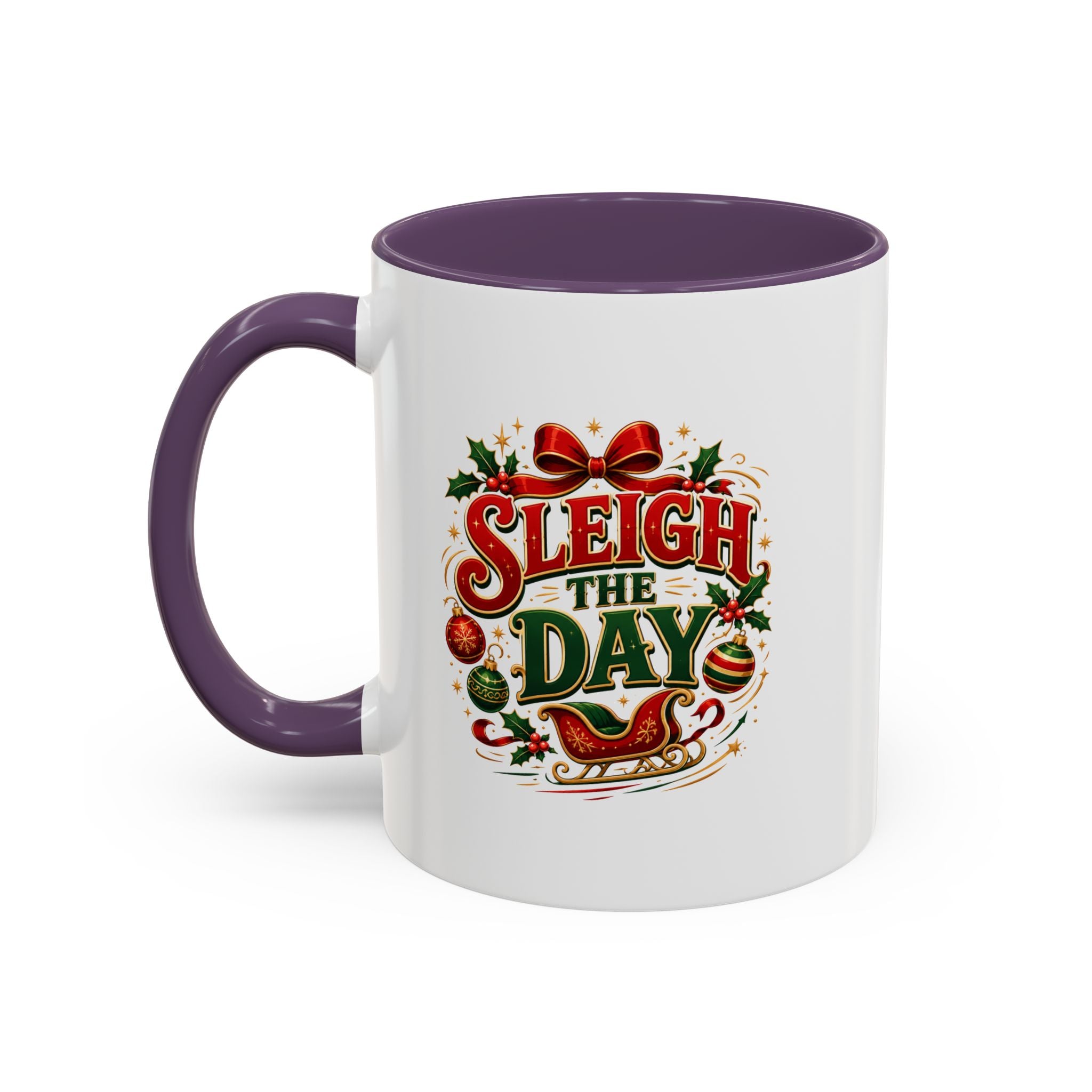 Sleigh the Day Christmas Accent Coffee Mug