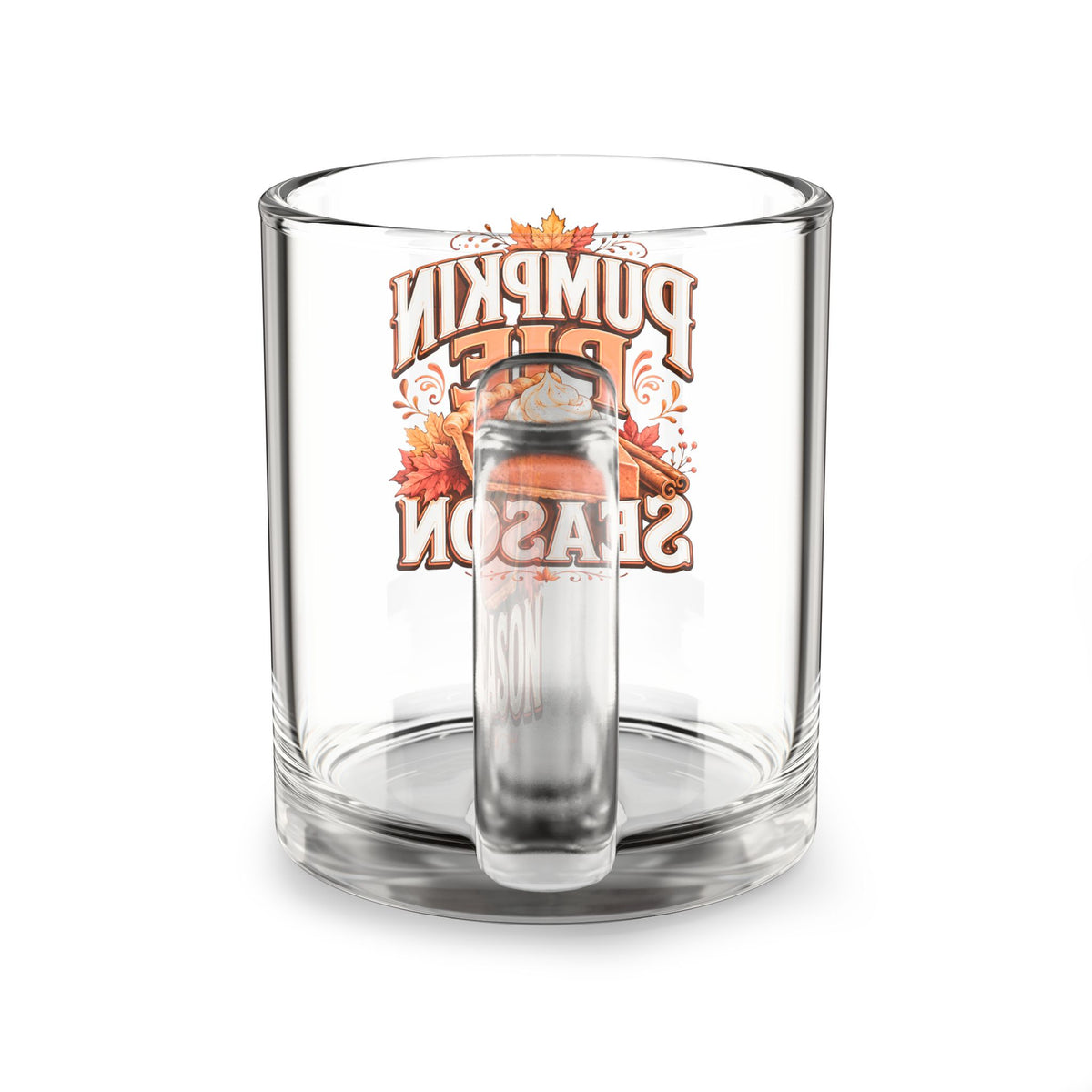 Glass Mug — Thanksgiving Pumpkin Pie Season 10oz Holiday Coffee Mug