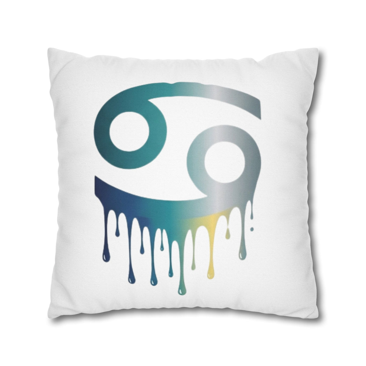 Cancer Zodiac Drip Pillowcase — Astrological Symbol Decorative Throw Pillow