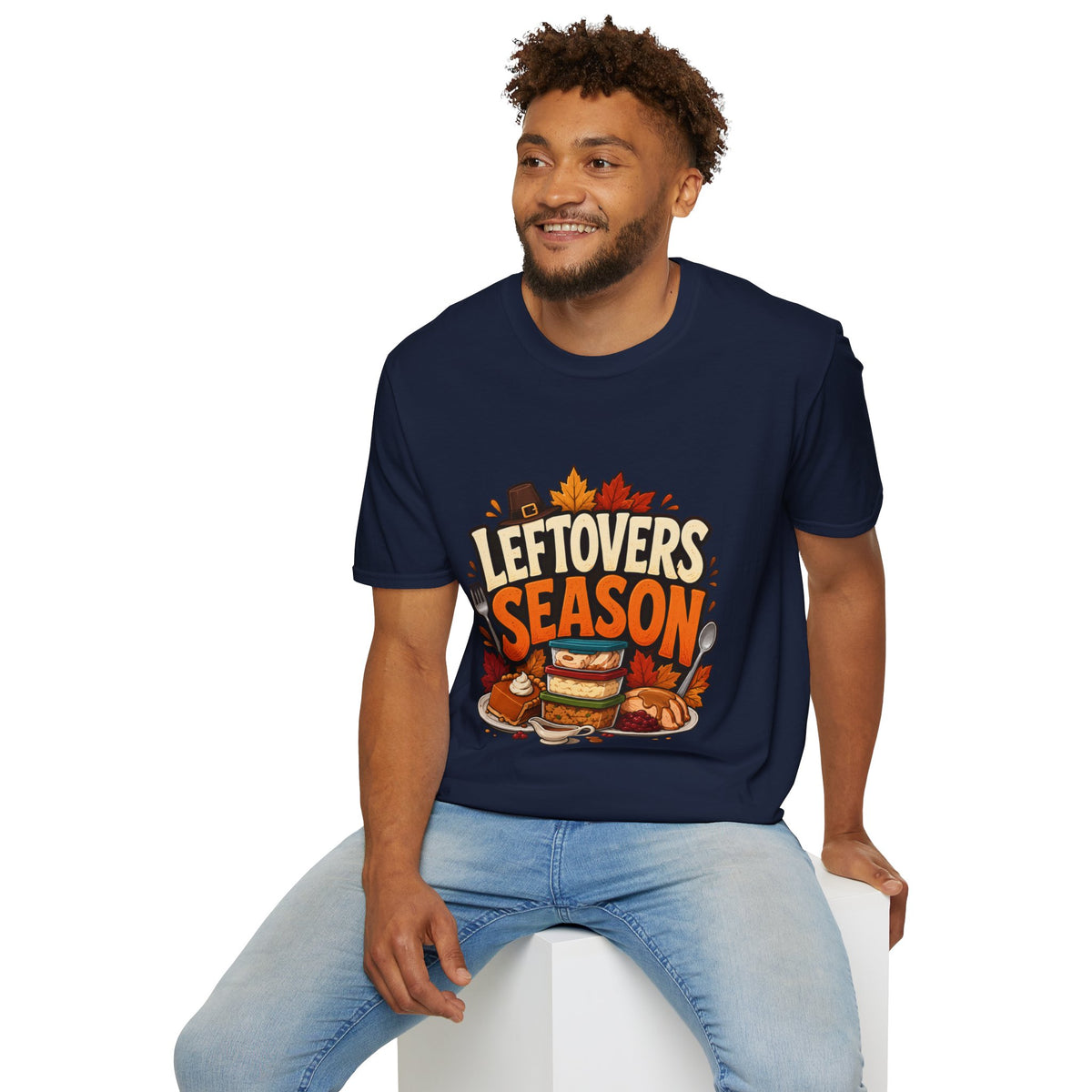 Thanksgiving T-Shirt Leftovers Season T-Shirt — Funny Thanksgiving Turkey & Pie Graphic Tee