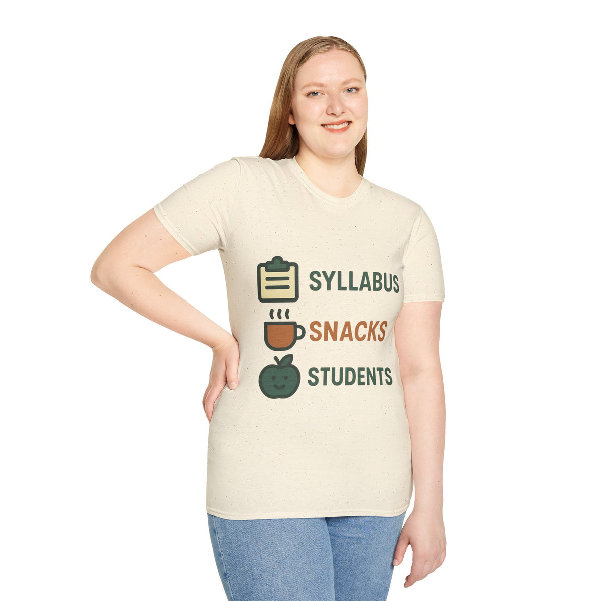 Syllabus Snacks Students Graphic Tee — Funny Teacher & Student Back-to-School T-Shirt - Trending Now - August 2026