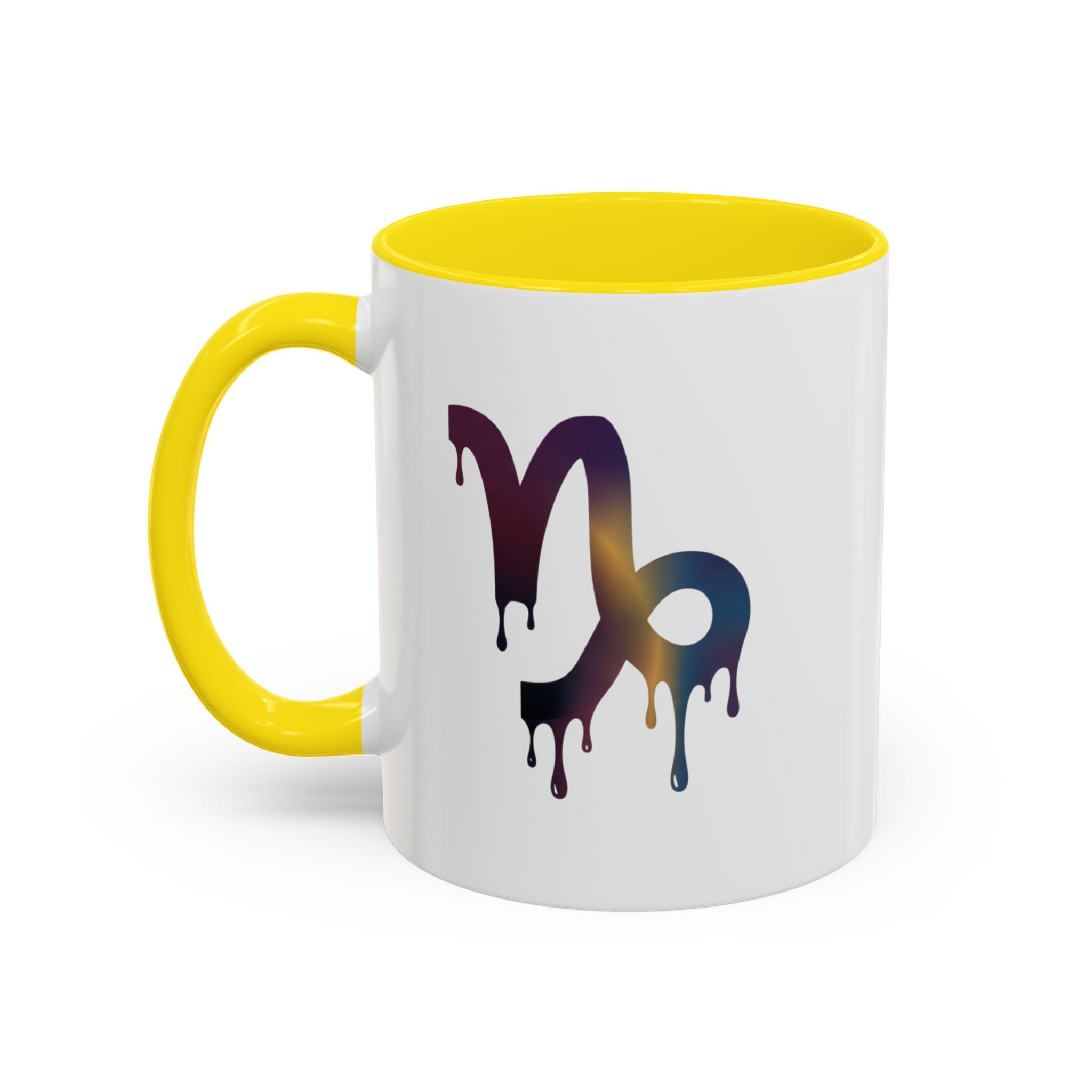 Capricorn Drip Accent Coffee Mug — Zodiac Symbol Gradient