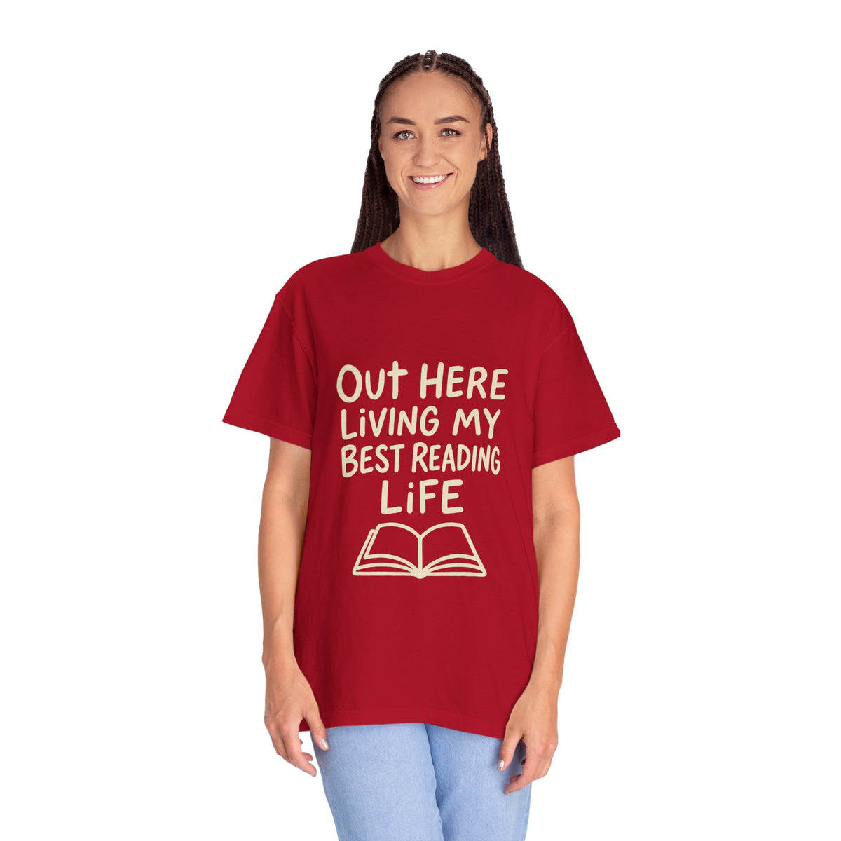 Reading Life T-Shirt — "Out Here Living My Best Reading Life" Book Lover Tee - Trending Now - October 2026