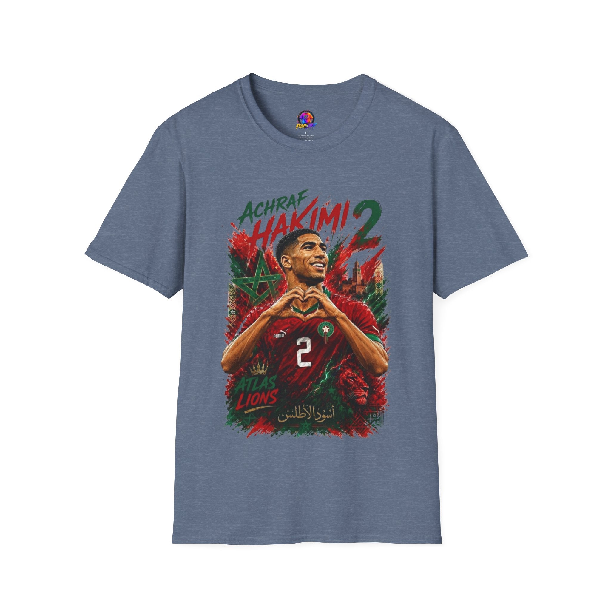 Achraf Hakimi #2 Soccer T-Shirt — Morocco Football Fan Tee