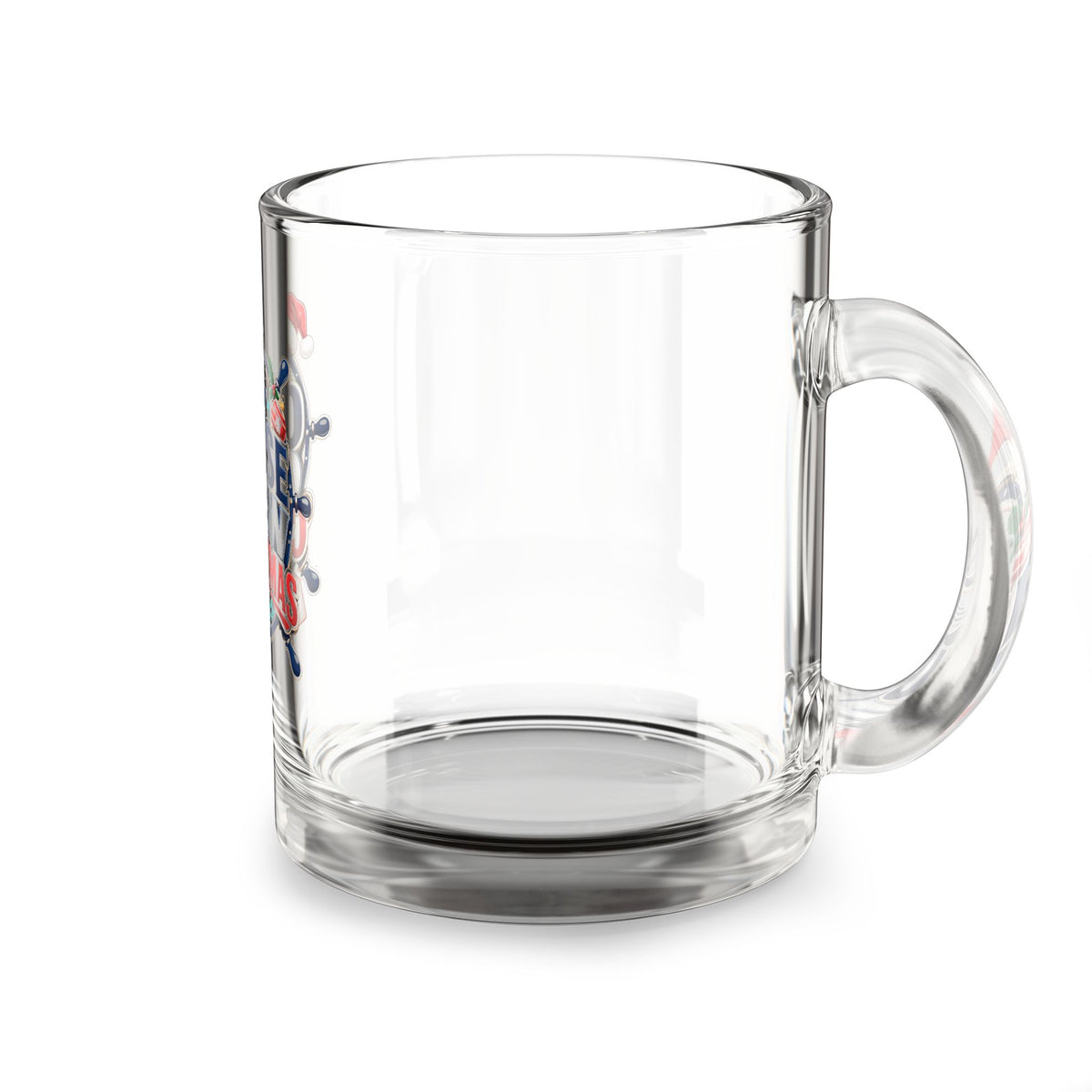 Modern Day Christmas Glass Mug  10oz Cruise Crew Christmas Glass Mug — 10 oz Holiday Nautical Coffee Cup