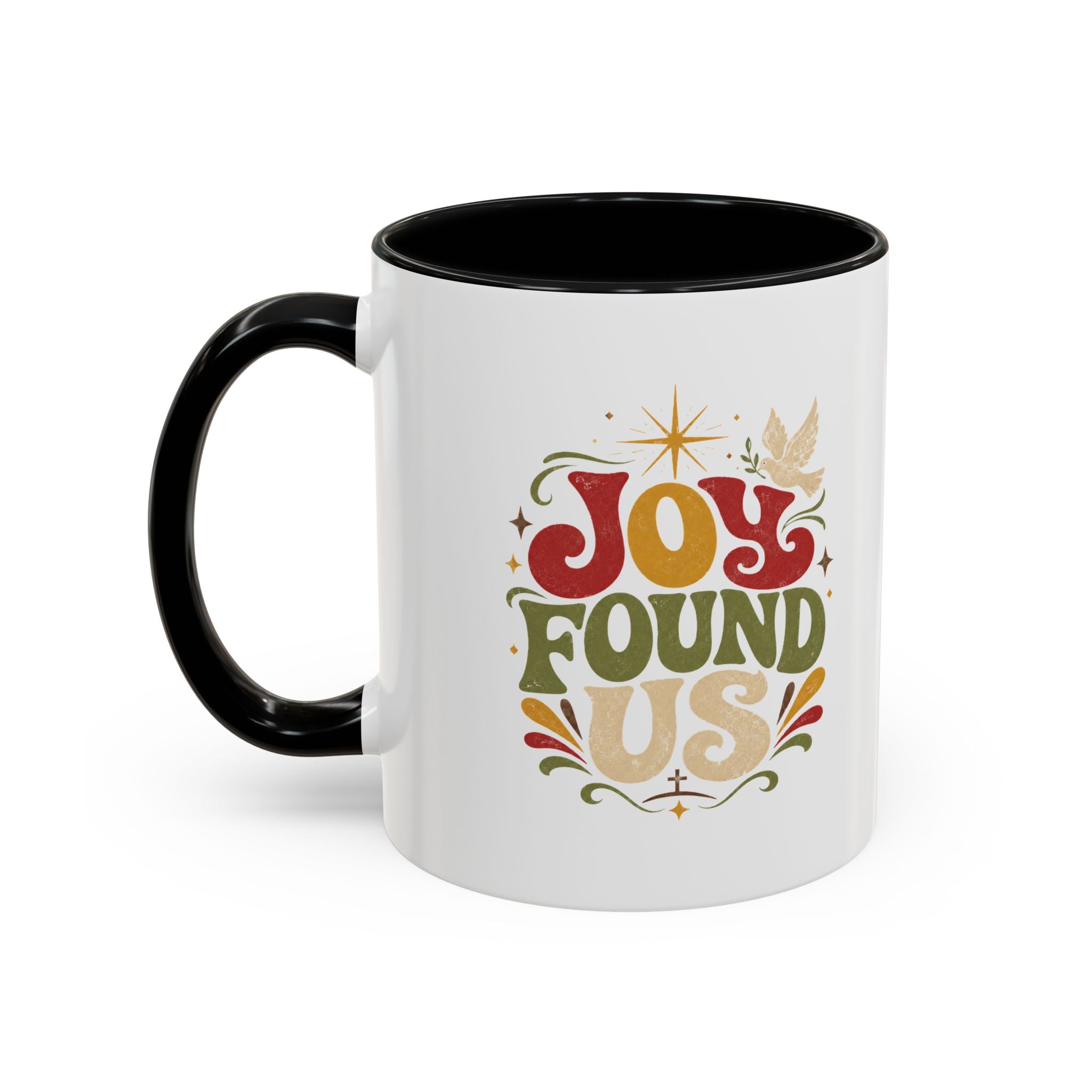 Christmas Joy Found Us Mug — Retro Holiday Coffee Cup
