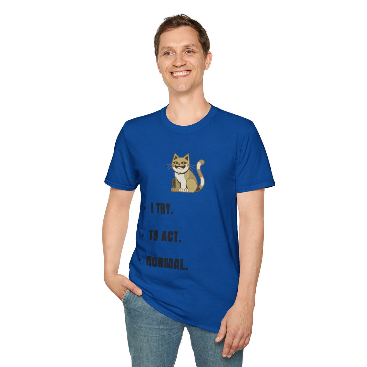 I Try Cat T-Shirt — Cute Cat Illustration Tee with "I Try." Text - Trending Now - September 2026