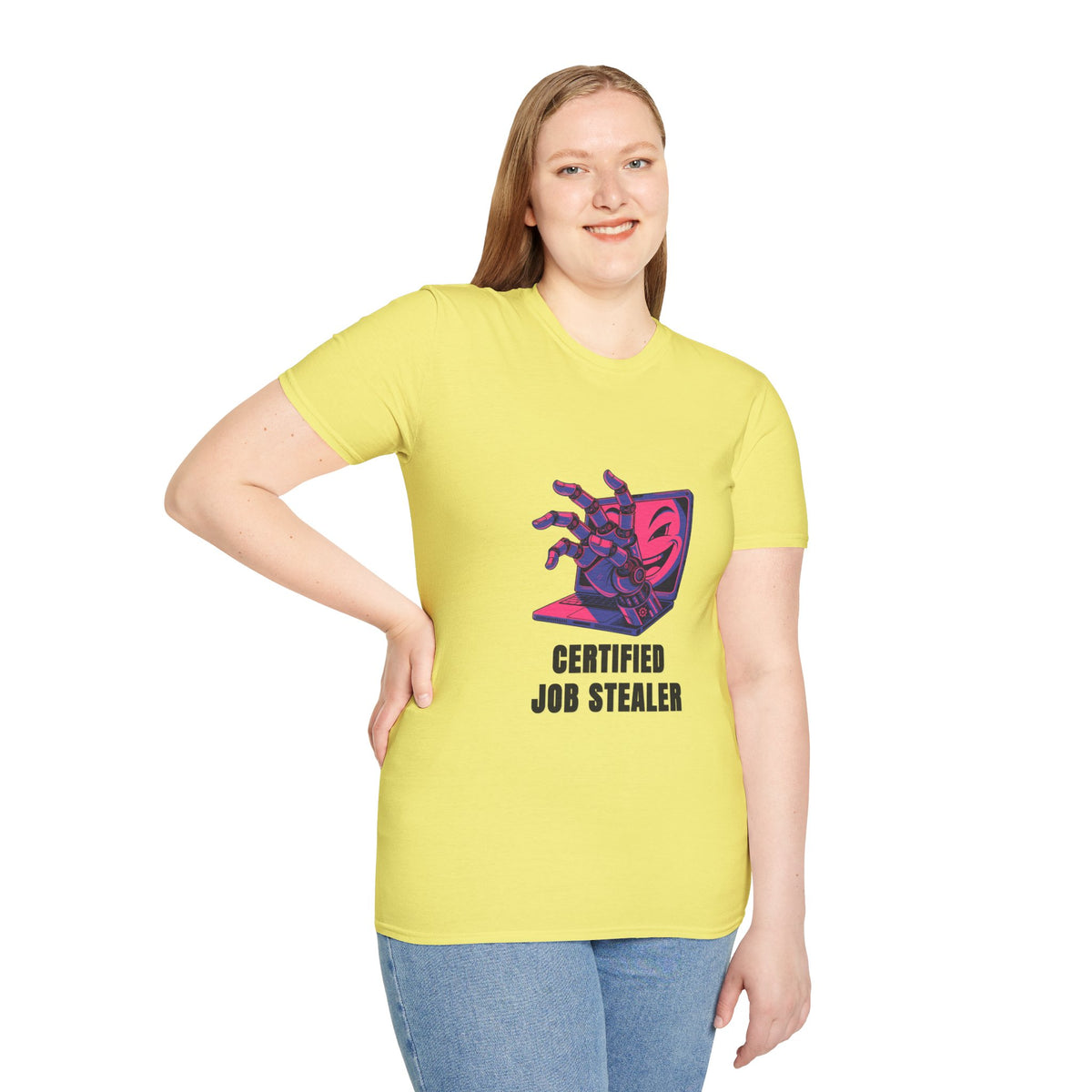Certified Job Stealer T-Shirt — Retro Cyber Hand Graphic Tee - Trending Now - August 2026