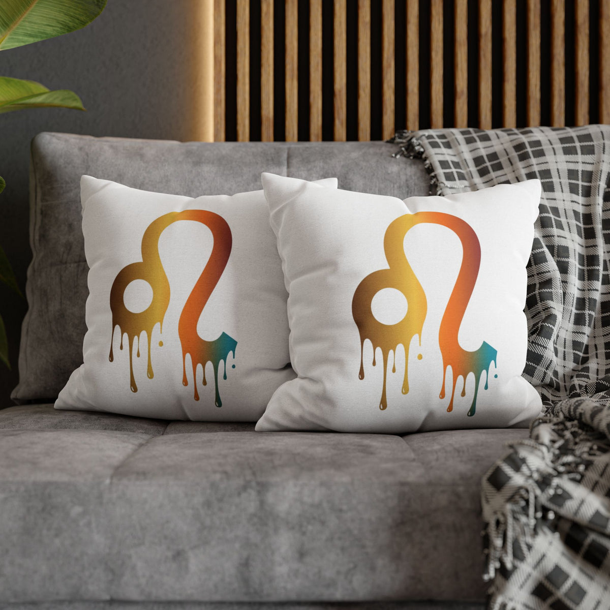 Leo Zodiac Drip Pillow – Gradient Astrology Throw Pillowcase