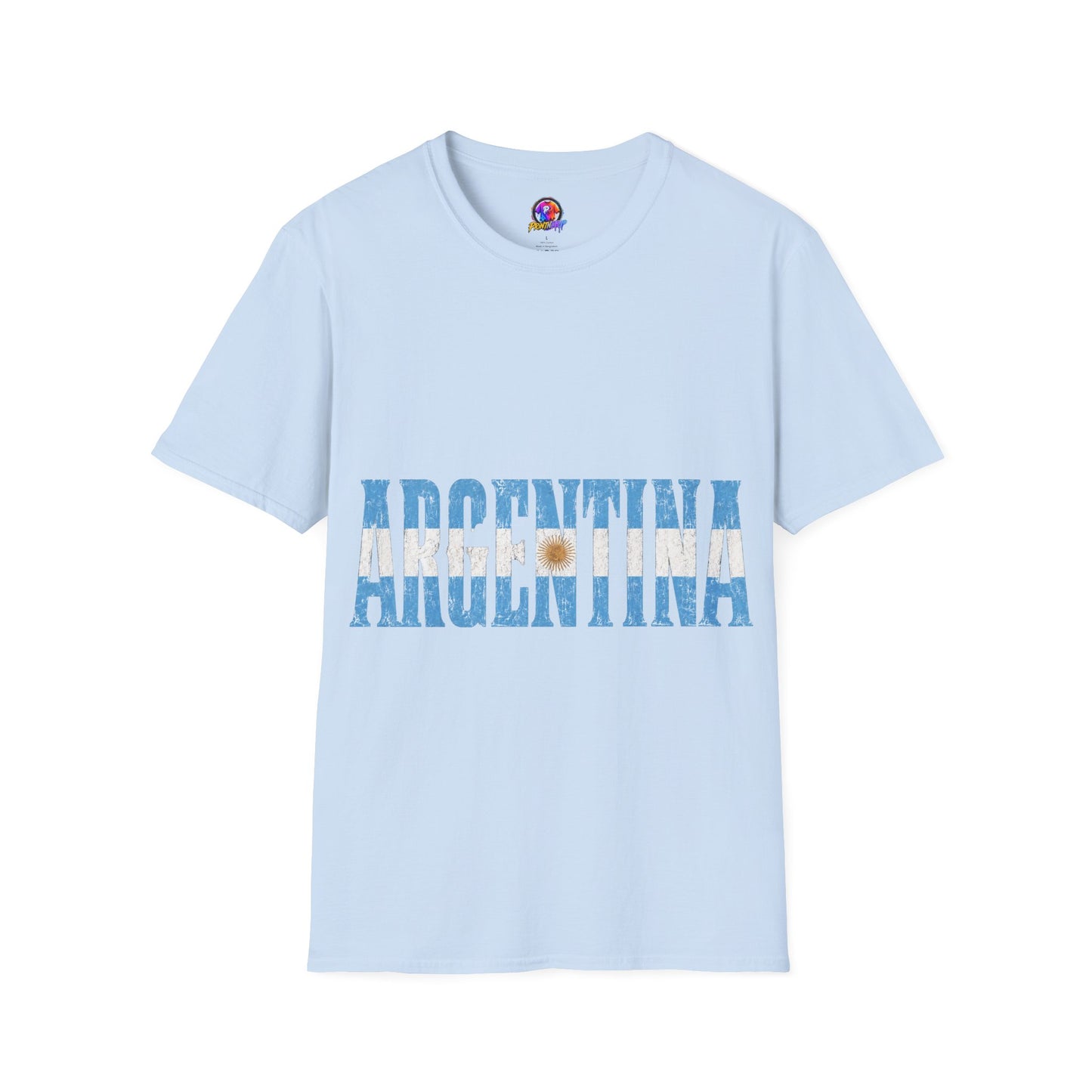 Argentina Beach Vibes T-Shirt — Distressed Blue "ARGENTINA" Graphic
