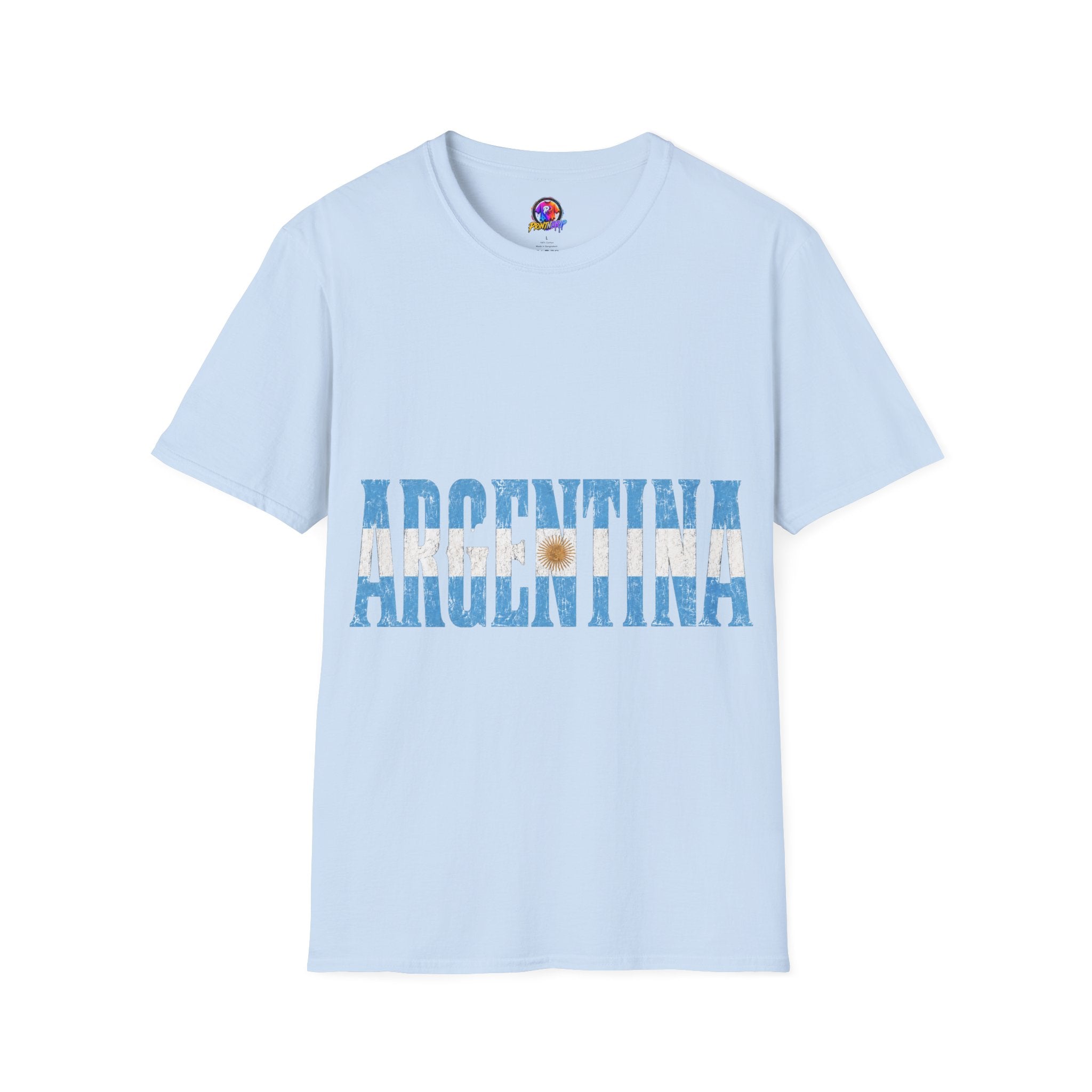 Argentina Beach Vibes T-Shirt — Distressed Blue "ARGENTINA" Graphic