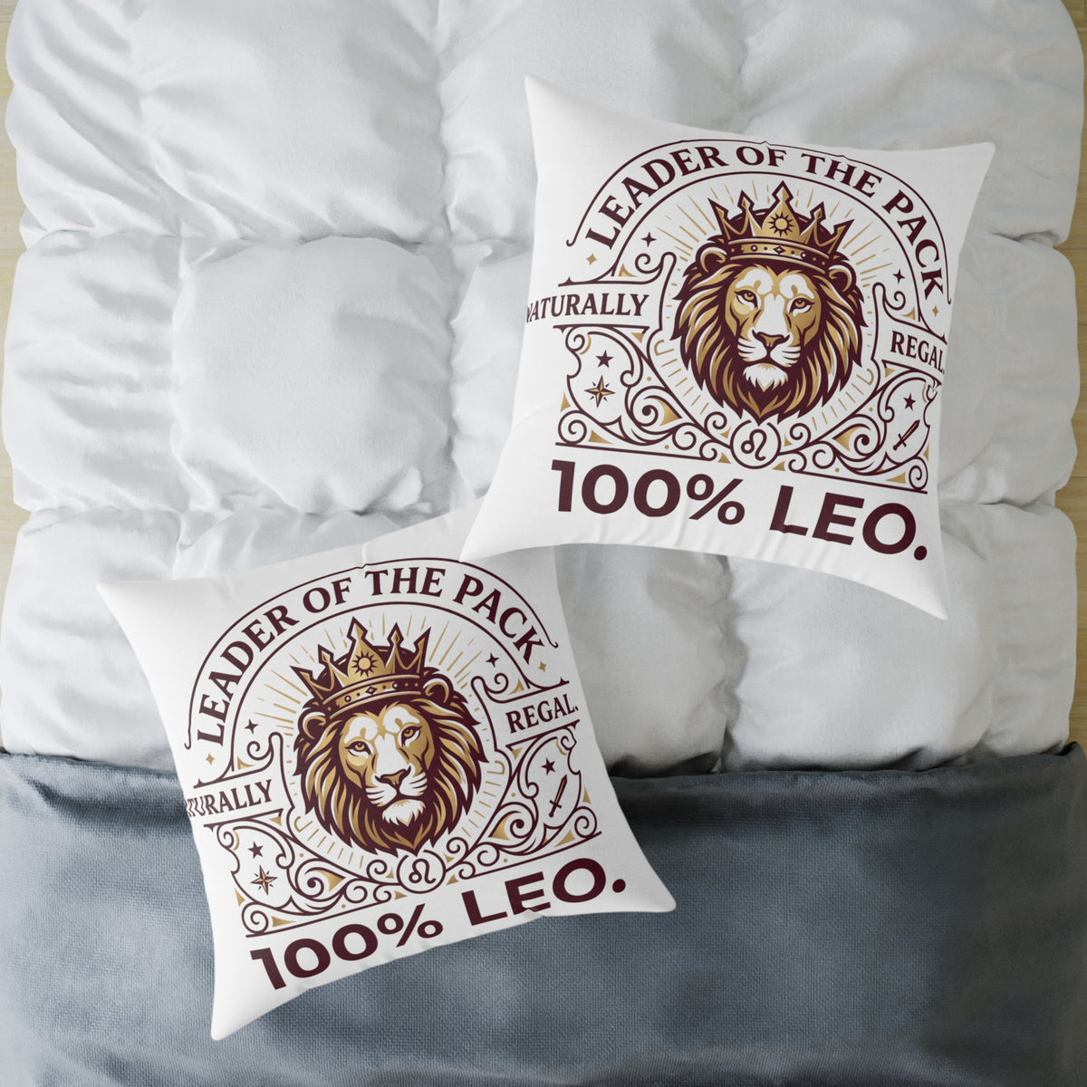 Leo Zodiac Leader Of The Pack Square Poly Canvas Pillow
