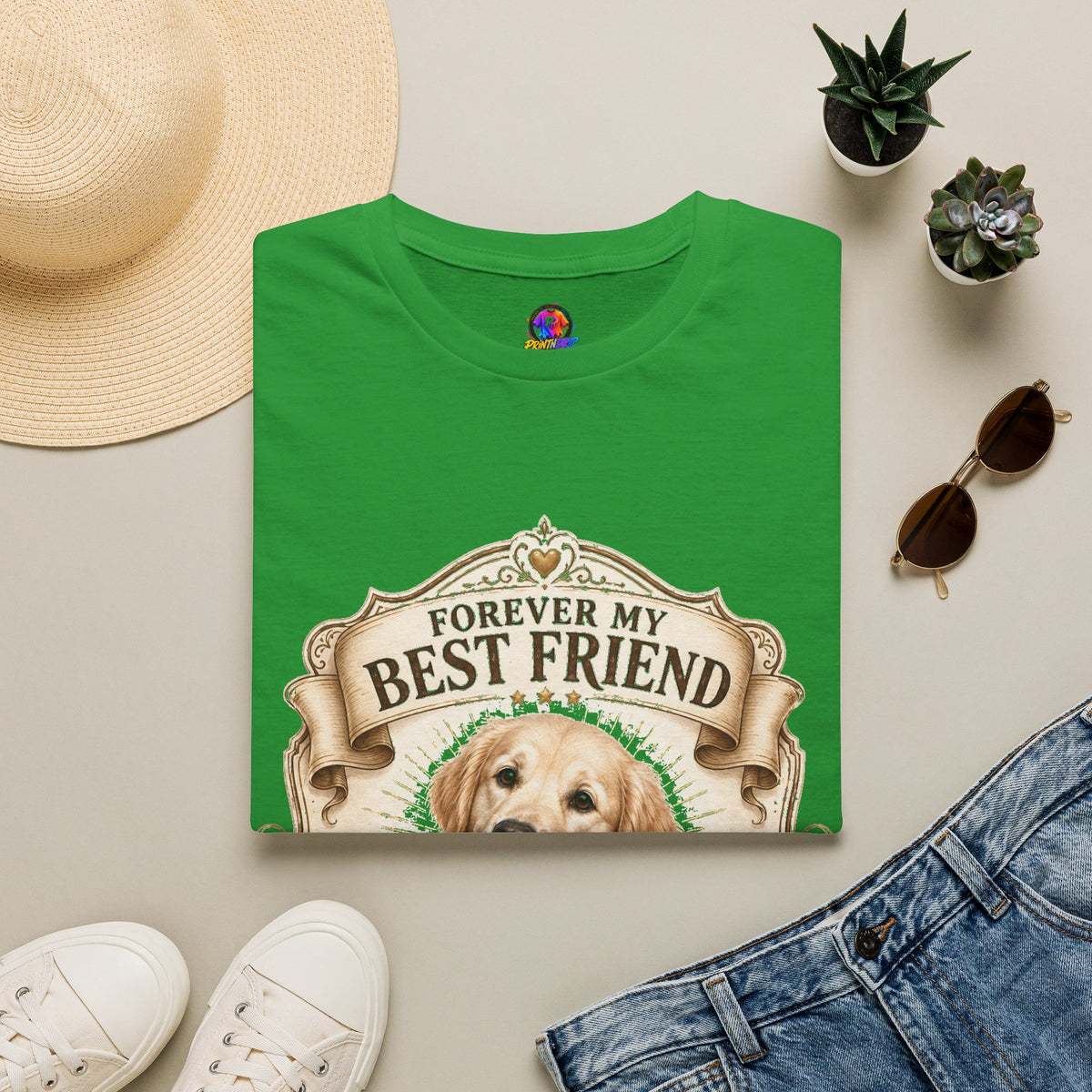 Forever My Best Friend Golden Retriever T-Shirt — Personalized Pet Memorial Tee