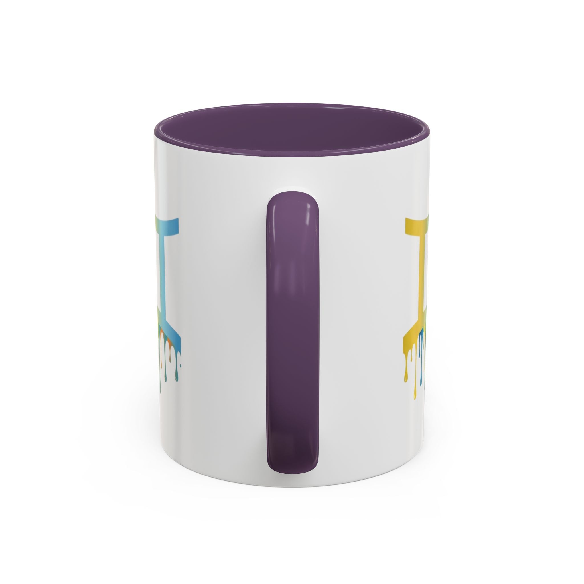 Gemini Zodiac Coffee Mug - Dripping Rainbow Gemini Symbol Accent Mug