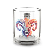 Aries Colorful Ram Glass Mug — 10oz Zodiac/Aries Coffee Cup