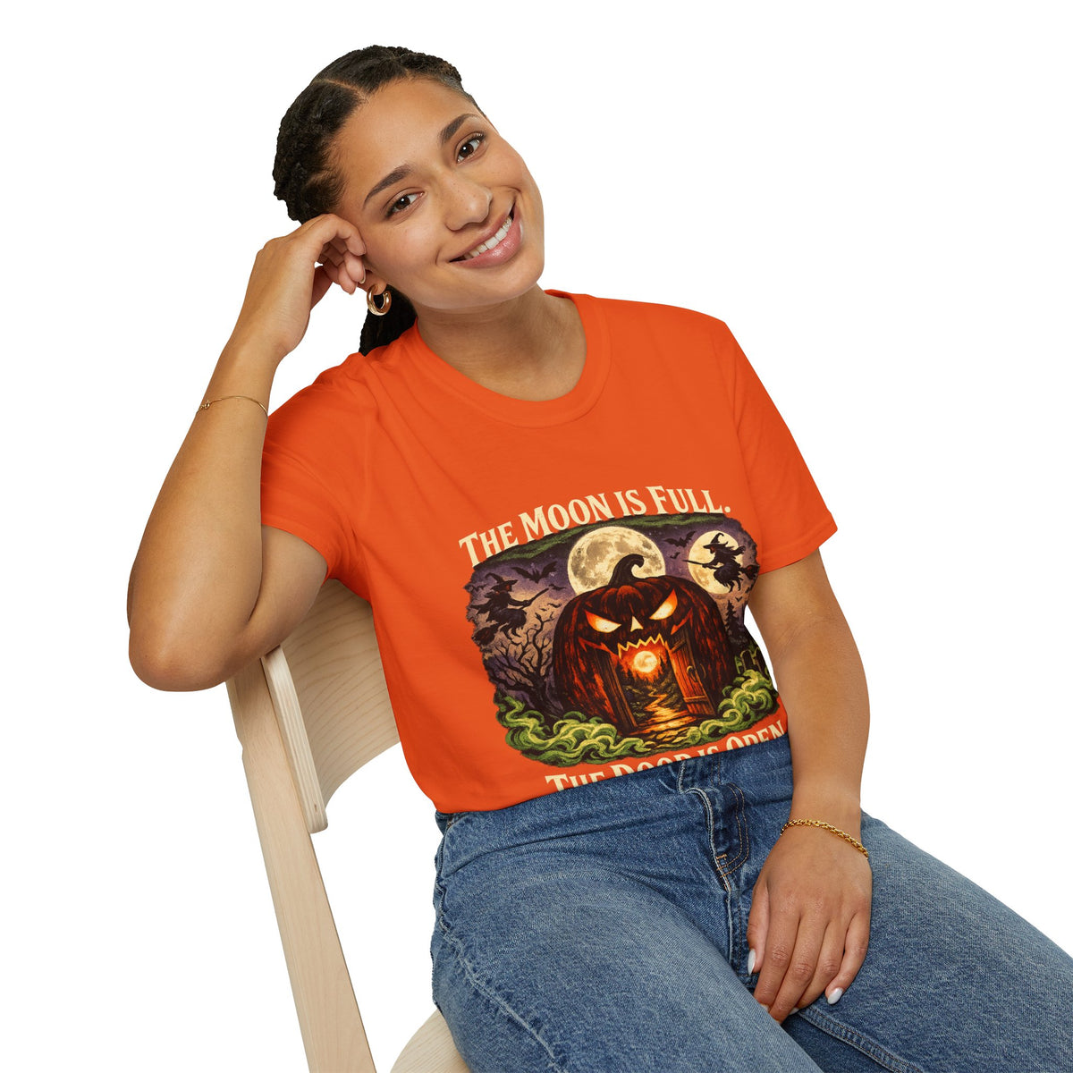 Halloween The Moon Is Full Unisex Softstyle T-Shirt