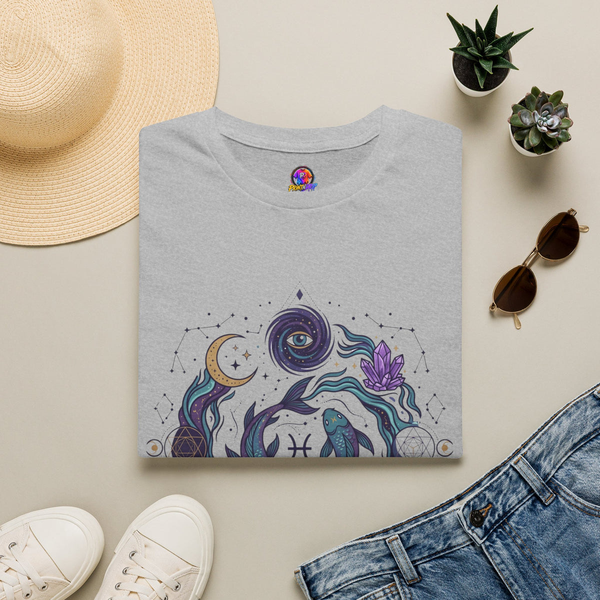 Pisces Mystic Vibes T-Shirt — Astrology Zodiac Tee with 'My vibe is mystical'