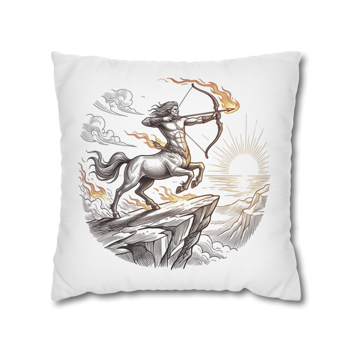 Sagittarius Centaur Archery Throw Pillow - Zodiac Mythology Decorative Pillowcase