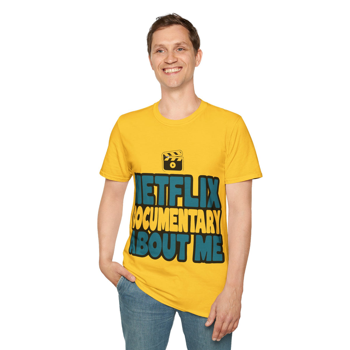 Netflix Documentary About Me Blue Block Bubble Font T-Shirt - Y2K Pop Culture Graphic Tee - Trending Now - September 2026