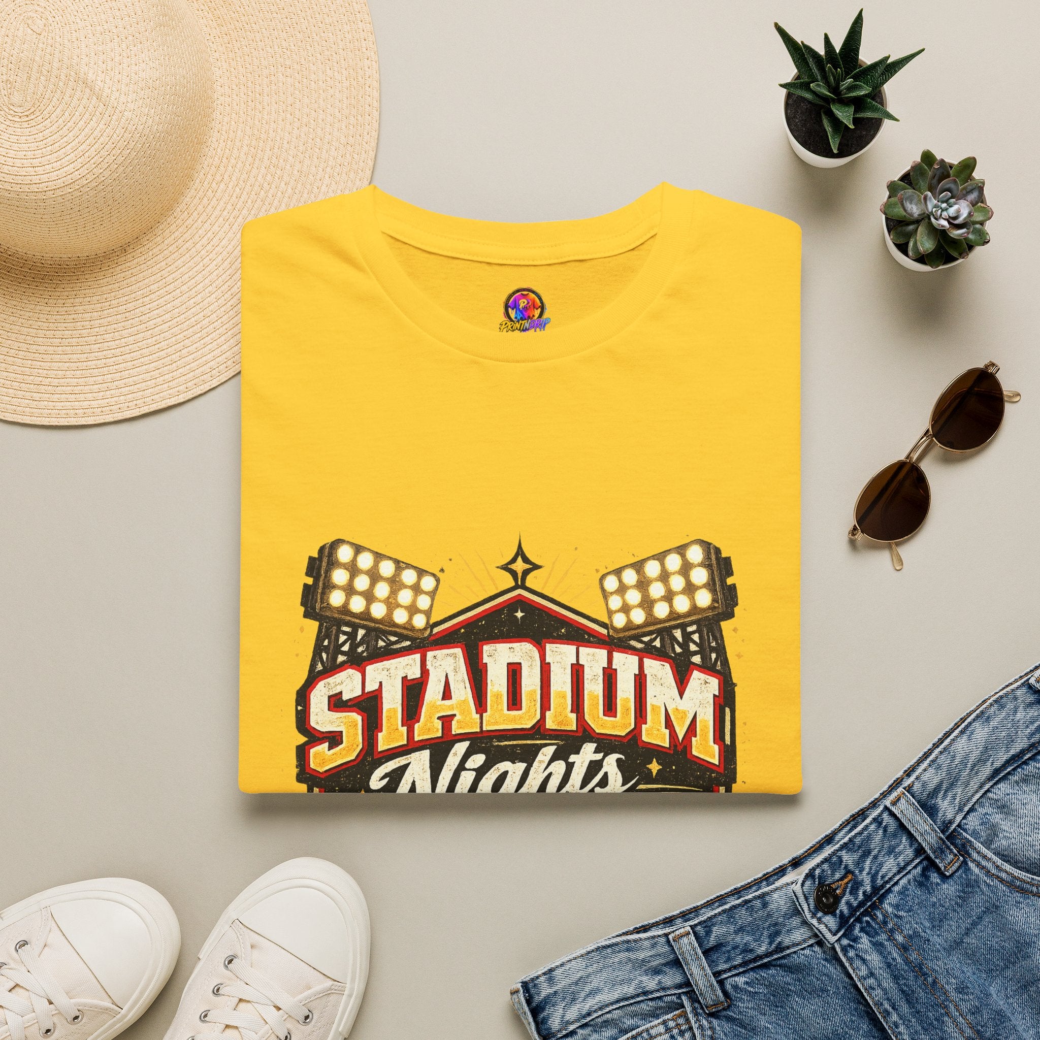 Stadium Nights T-Shirt — Vintage Sports Lights Graphic Tee
