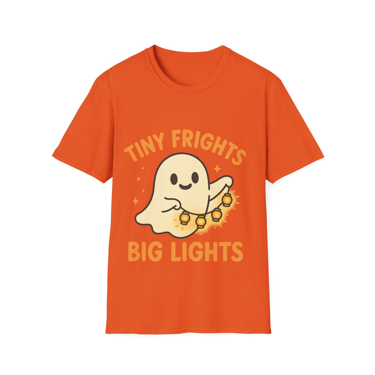 "Tiny Frights Big Lights" Cute Ghost Tee | Spooky Season Halloween T-Shirt - Trending Now - September 2026
