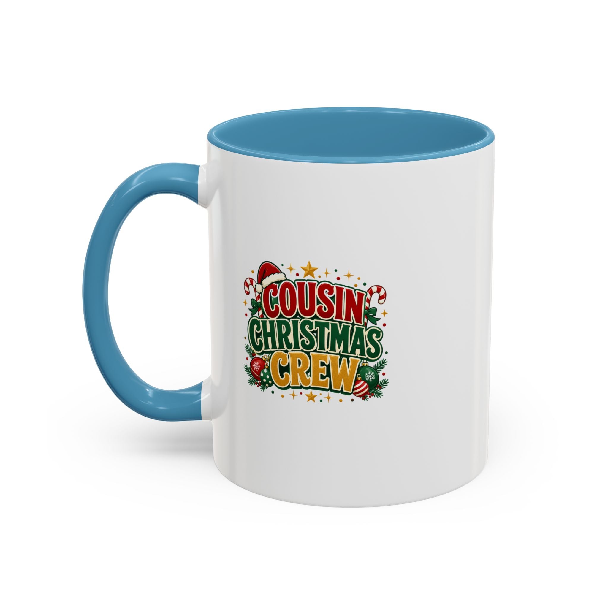 Cousin Christmas Crew Accent Coffee Mug — Holiday Family Christmas Coffee Cup