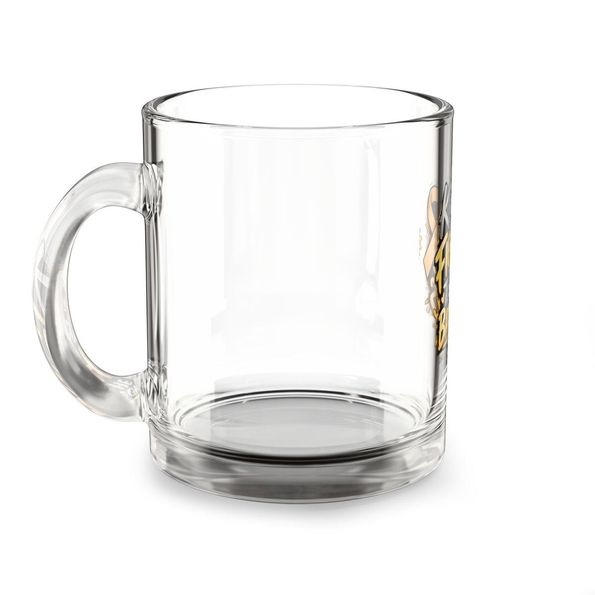 Kids Fight the Toughest Battles Glass Mug — 10oz Childhood Cancer Awareness Ribbon Coffee Cup