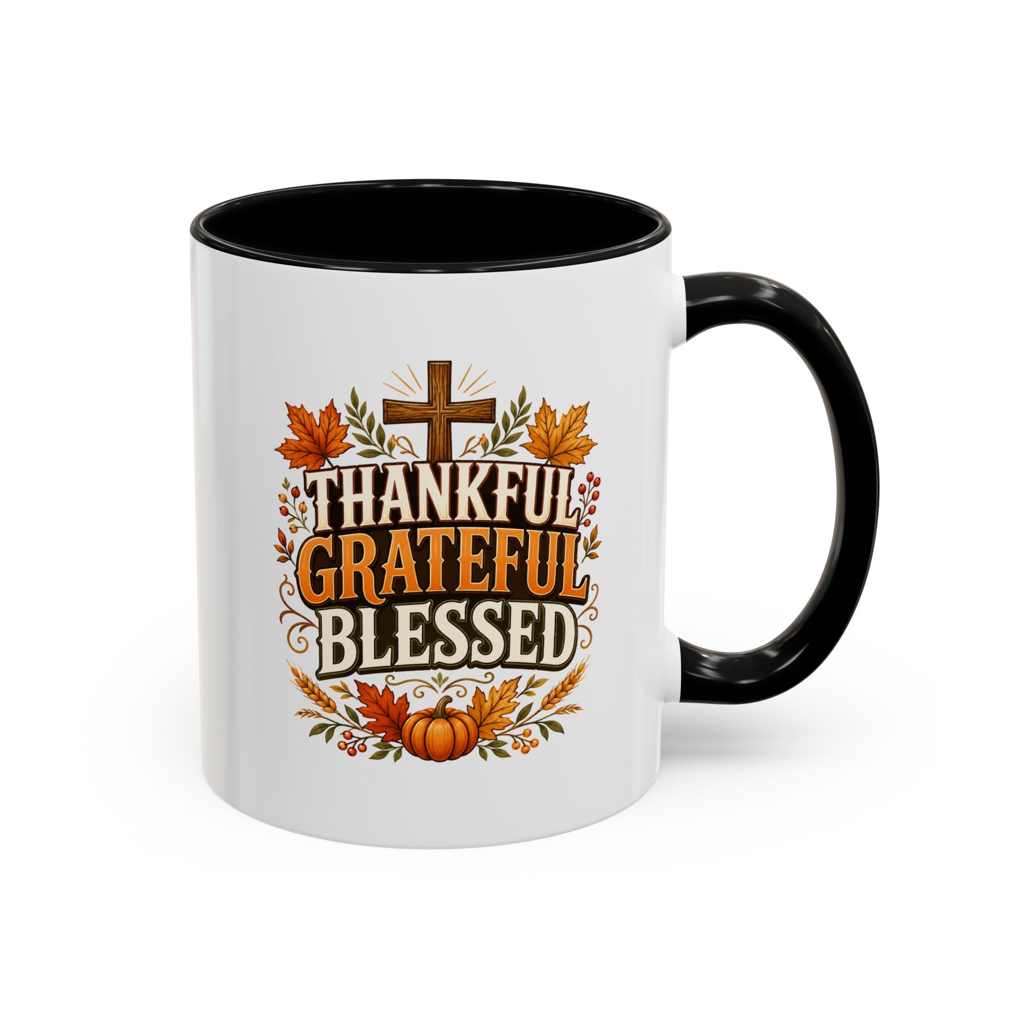 Thanksgiving Mug Thankful Grateful Blessed Coffee Mug