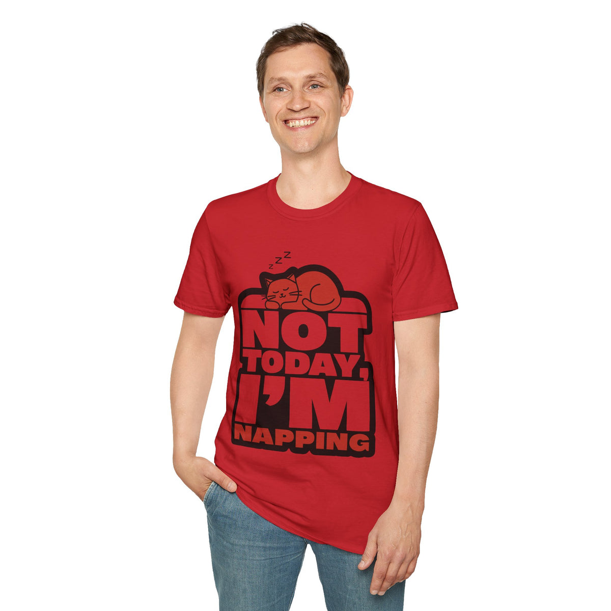 Not Today I'm Napping Orange Cat Tee - Funny Lazy Kitten Bubble Graphic T-Shirt - Trending Now - September 2026