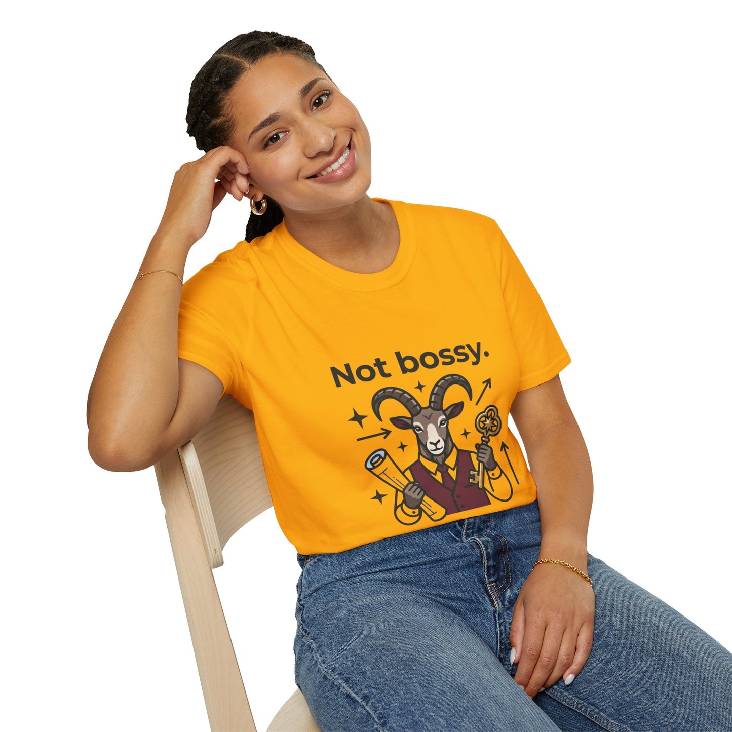 Capricorn T-Shirt — "Not Bossy, Just the Boss" Zodiac Goat Tee