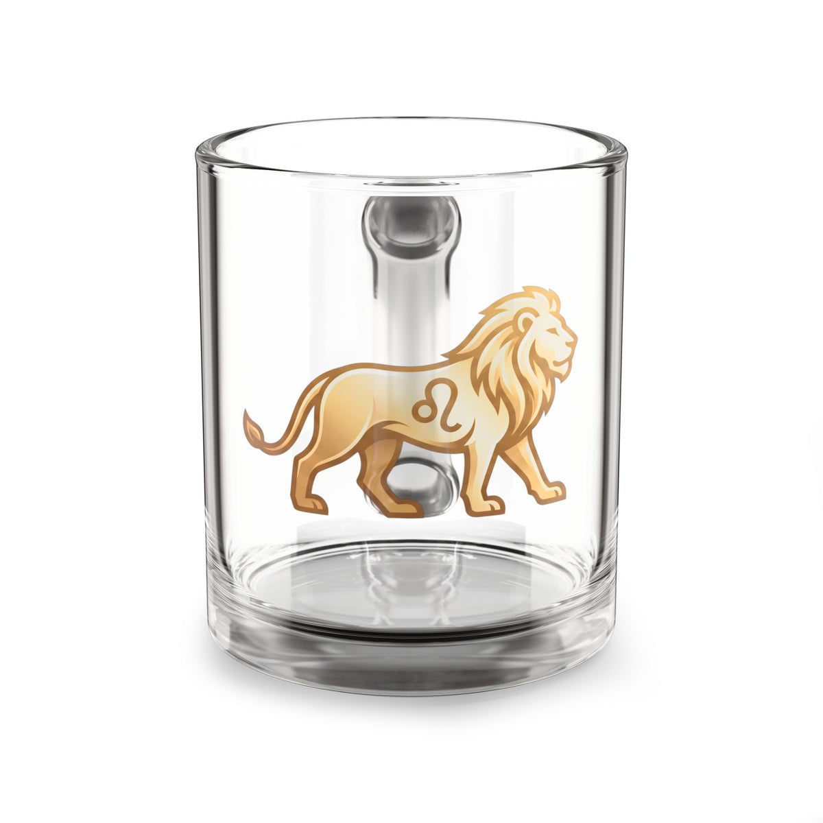 Leo Zodiac Glass Mug — 10oz Horoscope Lion Coffee Cup