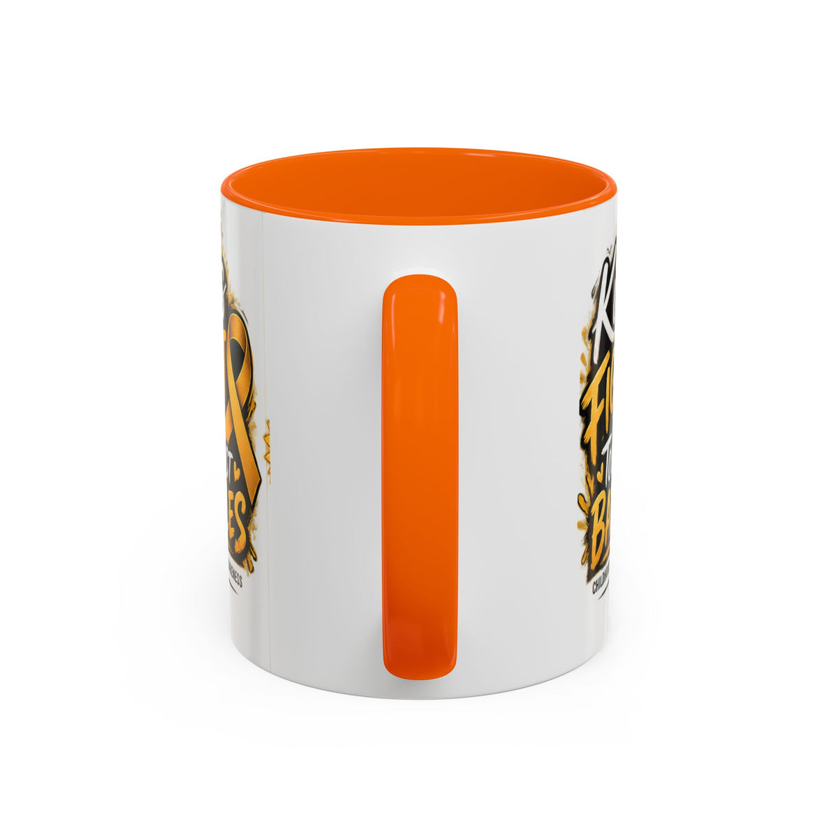 Kids Fight The Toughest Battles Accent Coffee Mug — Childhood Cancer Awareness 11/15oz