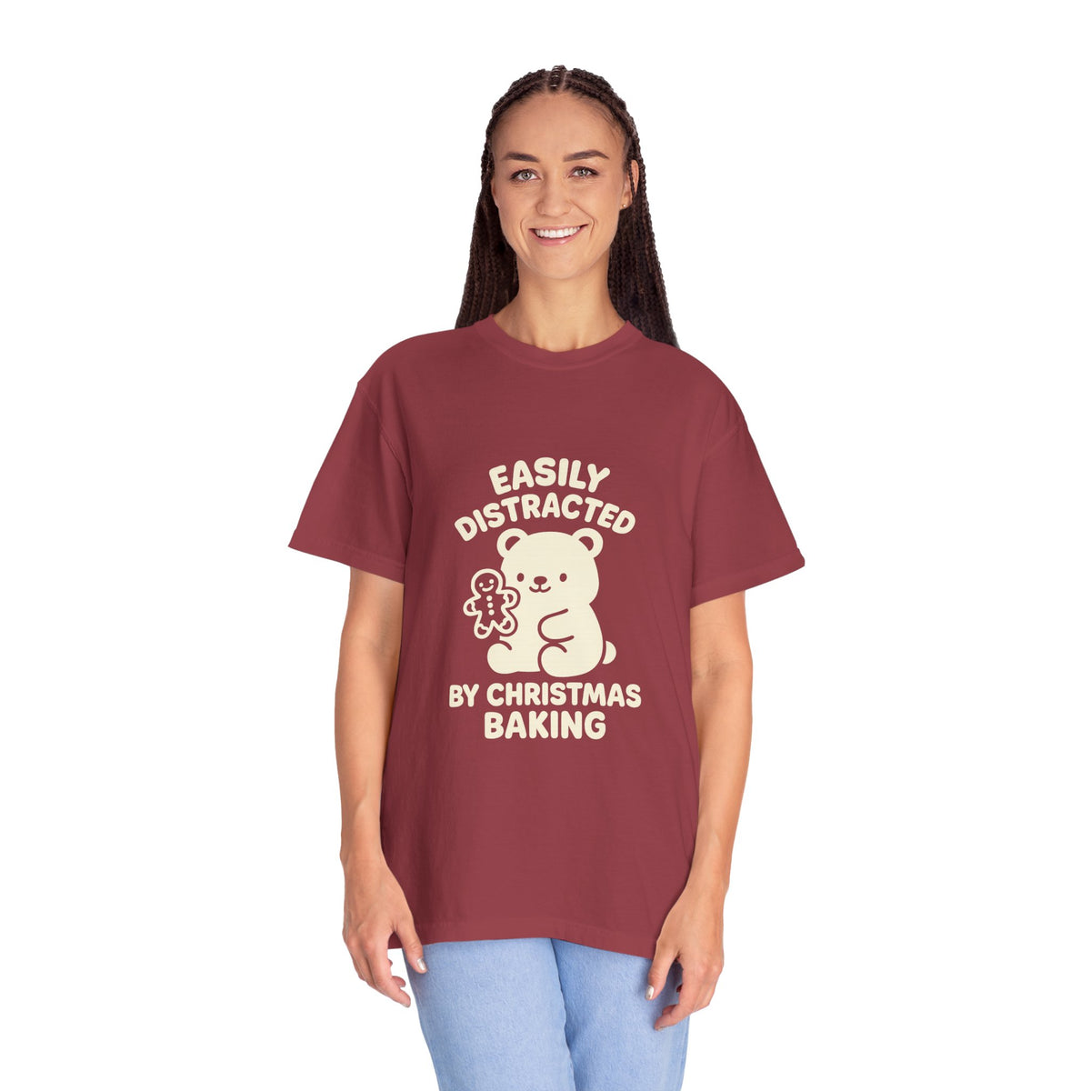 T-Shirt — "Easily Distracted by Christmas Baking" Cute Bear Holiday Tee- Trending Now - October 2026