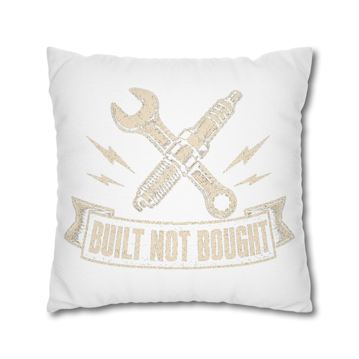 Built Not Bought Pillowcase  Milo Bailey Dog Dad Mom— Mechanic Wrench Spark Plug Decorative Throw Pillow