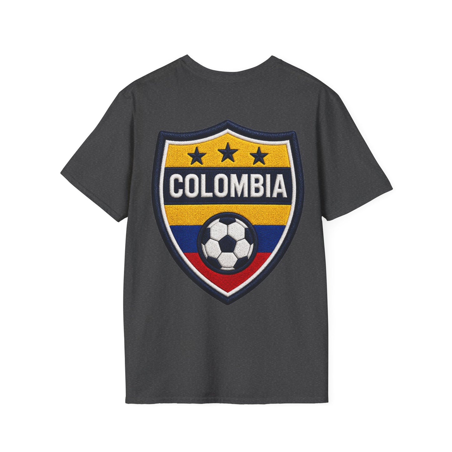 Columbia Soccer Player Graphic T-Shirt — "Golden Rhythm" Vibrant Beach Soccer Tee