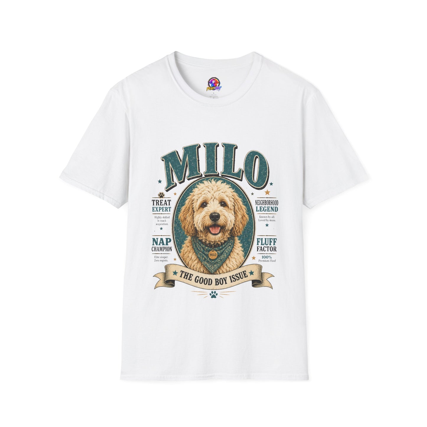 Dog Lover T-Shirt — "MILO" Personalized Pet Portrait Tee