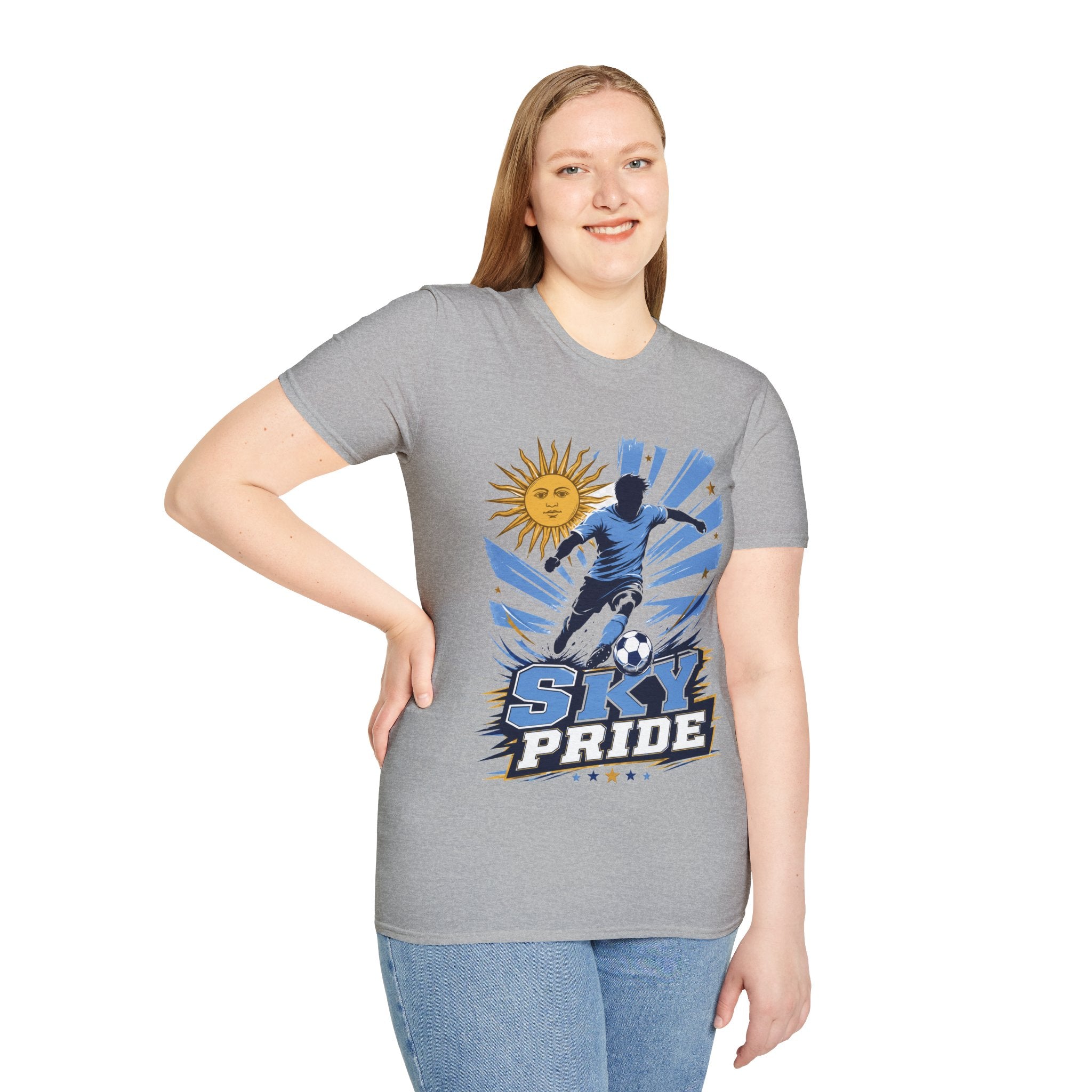 Uruguay Soccer Sky Pride T-Shirt — Argentina Sun Football Graphic Tee