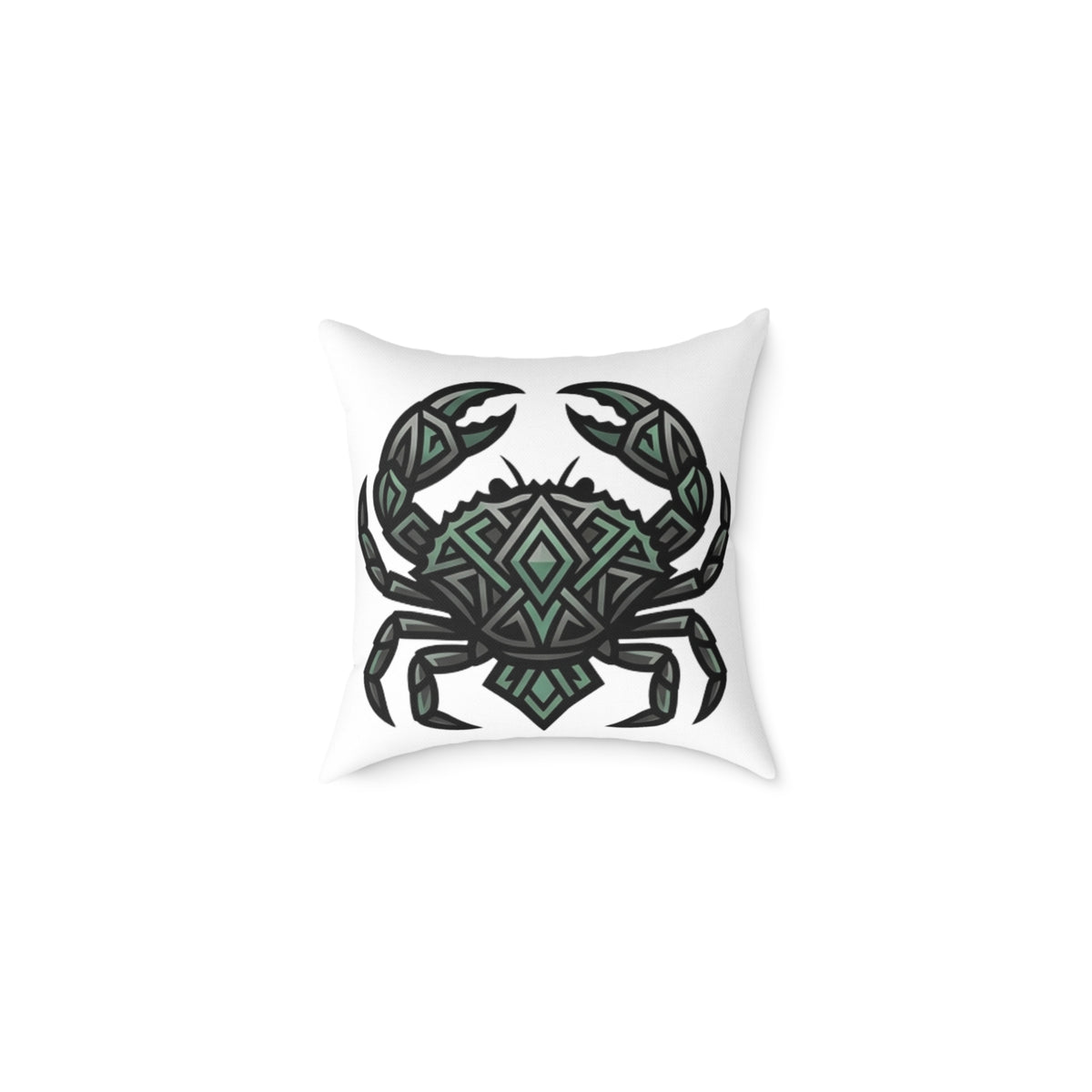 Cancer Zodiac Crab Mandala Square Pillow — Geometric Beach Decor Cushion