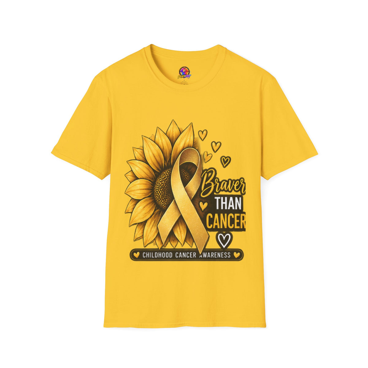 Braver Than Cancer Childhood Cancer Awareness Sunflower T-Shirt