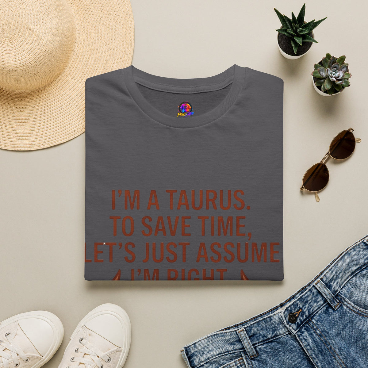 T-Shirt — “I’m a Taurus. To Save Time, Let’s Just Assume I’m Right” Zodiac Tee